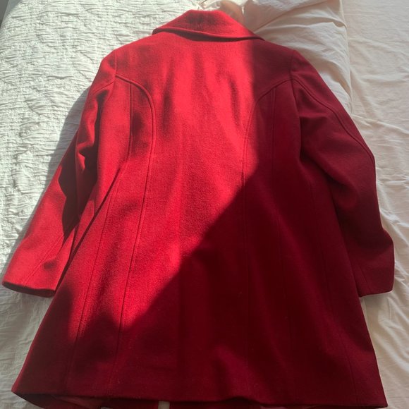 Anne Klein L Red Peacoat - Picture 3 of 4